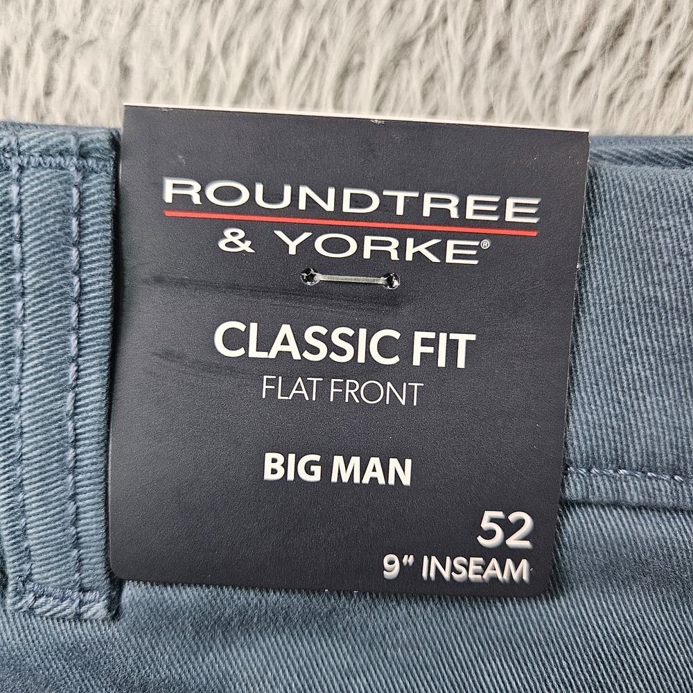 NEW Roundtree & Yorke The Cloud Shorts Men 52‎ x 9" Stretch Classic Flat Blue